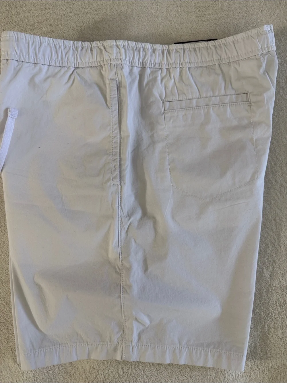 BOSS White Elastic Waist Drawstring Shorts